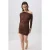 TRENDYOLMİLLA Dames Bruin Effen Kort / Mini Lang Stijlvol/Avond Bodycon Jurken