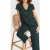 ICode Imperial Green Linen Buttoned Wrap Top