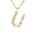 Collar ABC Diamonds 0.06 Cts letter “U” Yellow Gold 18k