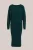 WE Fashion – Dames fijngebreide midi jurk met boothals – Regular fit – Zeegroen – Viscose –