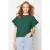 TRENDYOLMİLLA Dames Groen Effen Kort Regular fit T-shirts