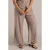 Yest Curve straight high waist gestreepte broek met linnen bruin