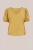 WE Fashion – Dames T-shirt met pofmouwen – Curve – Regular fit – Mosterdgeel – Katoen – Plus Size