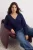 TRENDYOLMİLLA Dames Donkerblauw Effen Lang Regular fit Vesten