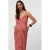 VERO MODA MATERNITY gestreepte zwangerschaps maxi jurk gehaakt koraalrood