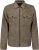 No Excess Overshirt Full Zip Melange Twill Kaki heren
