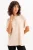 JUSTEVER 100% katoenen oversized T-shirt met ronde hals, beige – Halo