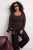 Trendyol Curve Dames Bruin Effen Lang Getailleerd Grote maten Blouses