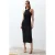 TRENDYOLMİLLA Dames Zwart Effen Midi Mouwloos Stijlvol/Avond Bodycon Jurken