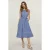 Indigo knoopdetails jurk
