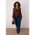 Trendyol Curve Dames Bruin Effen Lang Regular fit Grote maten Blouses