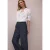 Street One Dames Wide Legs broek met gehaakt band in Blauw