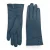 Dames winterhandschoenen met Italiaanse leren voering in zacht wol en blauwgroene kleur, met knoopsluiting