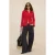 TRENDYOLMİLLA Dames Rood Effen Lang Regular fit Overhemden