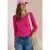 Shirt met 3/4-mouwen en V-hals