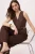 TRENDYOLMİLLA Dames Bruin Effen Mouwloos Regular fit Blouses