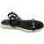 Valentino Garavani Rockstud Enkelsandalen met Platte Zool in Zwart Suède