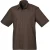 Premier Heren Korte Mouw Formele Poplin Gewoon Werk Shirt (Bruin)