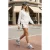TRENDYOLMİLLA Dames Ecru Effen Lang Regular fit Sweatshirts