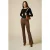 Oltre Flared Trousers In Patterned Milano Stitch Natural