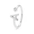 Luxenter, alfabet ring in 925 sterling zilver en glanzende zirkonia met gerhodineerde afwerking