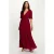 Morgan maxi jurk met open rug – donkerrood