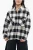 Geruit overhemd van katoenmix met franjedetails in zwart-wit