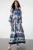 Trendyol Modest Dames Blauw Etnisch patroon Maxi Lang Casual A-lijn Modest Jurken
