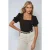 Vierkante Hals Textuur Aansluitende Blouse
