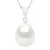 Bead Pendant Volledig Articuleerbaar in Wit Goud 750 en Echte GeCultiveerde Zoetwaterparel Peer 10-11 mm