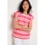 LOLALIZA gestreept T-shirt – fuchsia