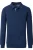 Redmond Poloshirt lange mouw blauw, Effen