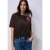 Street One Dames Shirt met ronde hals in gebreide look in Bruin