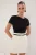 TRENDYOLMİLLA Dames Zwart Effen Kort Getailleerd Blouses