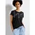 Street One Dames Shirt met folietekst in Zwart