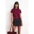 TRENDYOLMİLLA Dames Bordeaux Effen Kort Regular fit T-shirts