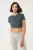 Korte Mouw Crop T-shirt in Turks Stof