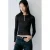 Mango semi-transparante top – zwart