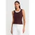 Geribbelde Katoenen Mouwloze Cami Blouse