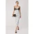 TRENDYOLMİLLA Dames Ecru Stippen Midi Mouwloos Bodycon Jurken
