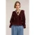 Motivi Voile Blouse With Flounces Burgundy