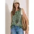 Blouse met split in de hals en print