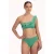 Cyell niet-voorgevormde one shoulder bikinitop Green Oasis met ruches groen
