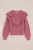 WE Fashion – Meisjes gebreide trui met ruches – Regular fit – Roze –