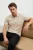 TRENDYOL MAN Heren Beige Effen Kort Regular fit Poloshirts