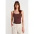 Slim Fit Geribbelde Katoenen Camisole Top