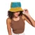 Kurt Geiger raffia bucket hat blauw/geel