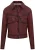 Rode retro biker leren damesjas – Kopervik