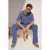 TRENDYOL MAN Heren Blauw Effen Lang Oversized Poloshirts