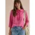 Shirt met 3/4-mouwen, trechterhals en structuur